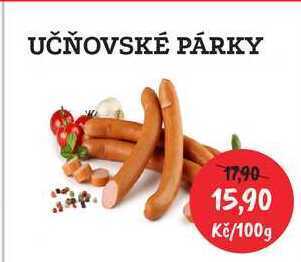 RABBIT řeznictví Učňovské párky, 100 g nabídka