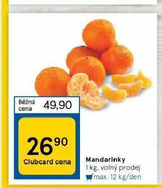 Tesco Mandarinky nabídka