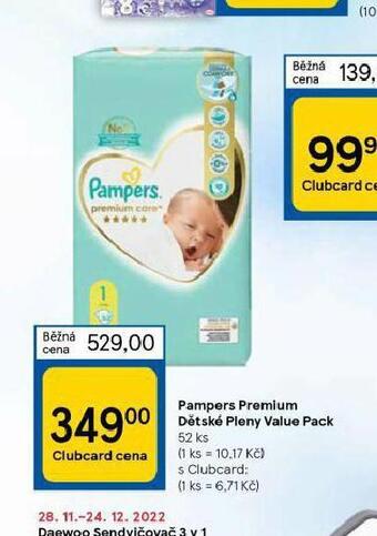 Tesco Pampers dětské plenky nabídka