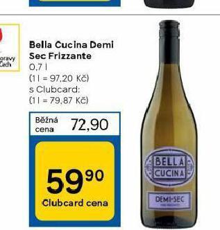 Tesco Bella cucina demi sec frizzante nabídka