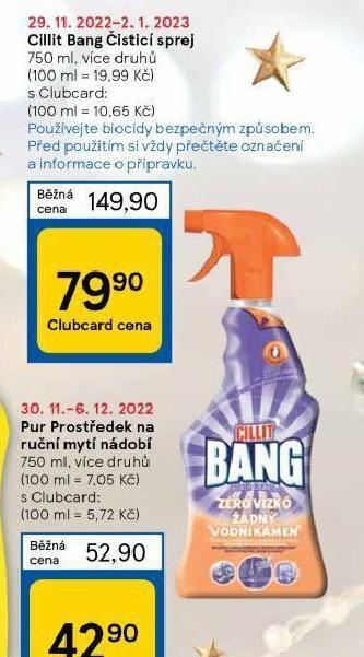 Tesco Cillit bang čistící sprej nabídka
