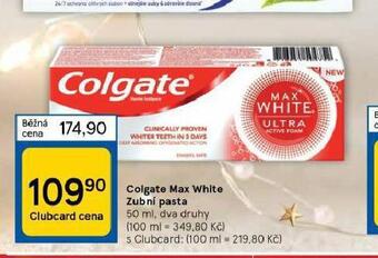 Tesco Colgate max white zubní pasta nabídka