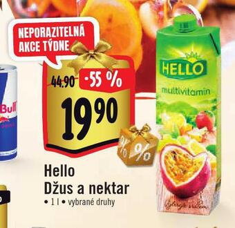 Jip Hello džus a nektar nabídka