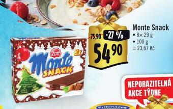Albert Monte snack nabídka