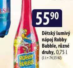 Bala Dětský šumivý nápoj robby bubble, různé druhy, 0,75l nabídka