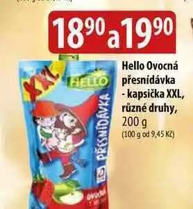 Bala Hello ovocná přesnídávka - kapsička xxl, různé druhy, 200 g nabídka