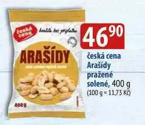 Bala Česká cena arašídy pražené solené, 400 g nabídka