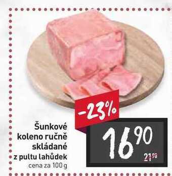 Billa Šunkové koleno ručně skládané z pultu lahůdek cena za 100 g nabídka