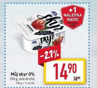 Billa Můj skyr 0% 130 g nabídka