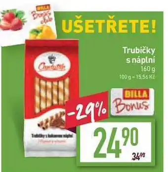 Billa Trubičky s náplní 160 g nabídka