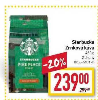 Billa Starbucks zrnková káva 450 g nabídka