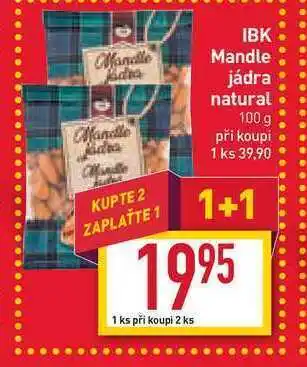 Billa Ibk mandle jádra natural 1 ks nabídka