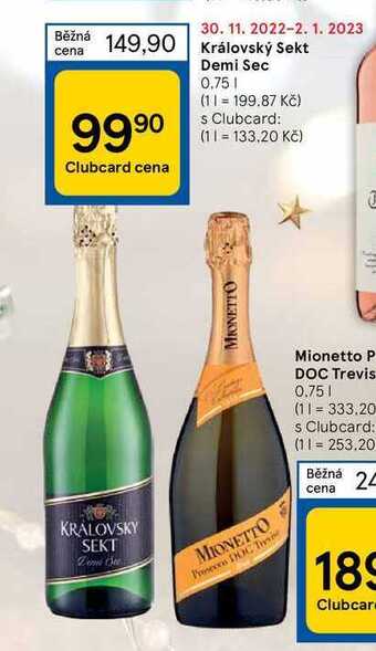 Tesco Královský sekt demi sec 0,75 1 nabídka