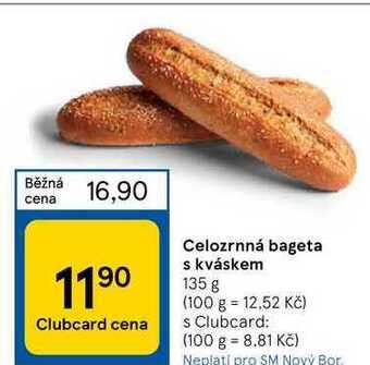 Tesco Celozrnná bageta s kváskem 135 g nabídka