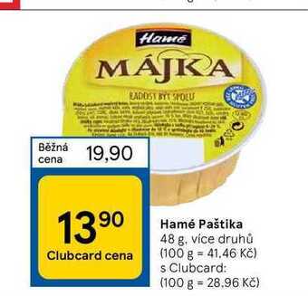 Tesco Hamé paštika 48 g nabídka