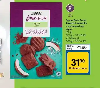 Tesco Tesco free from kakaové sušenky s kokosem bez lepku 120 g nabídka
