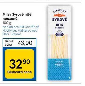 Tesco Milsy sýrové nitě neuzené 100 g nabídka