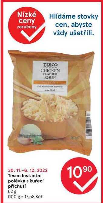 Tesco Tesco instantní polévka s kuřecí příchutí 62 g nabídka