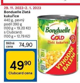 Tesco Bonduelle zlatá kukuřice 440 g nabídka