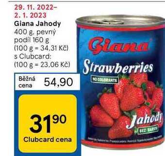 Tesco Giana jahody 400 g nabídka