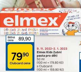 Tesco Elmex kids zubní pasta pro děti 50 ml nabídka