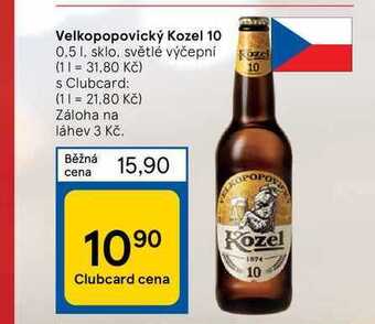 Tesco Velkopopovický kozel 10 0.5 i nabídka