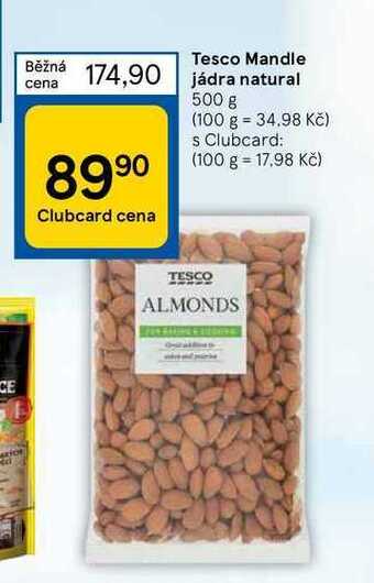 Tesco Tesco mandle jádra natural 500 g nabídka