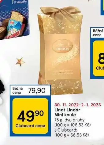 Tesco Lindor mini koule 75 g nabídka