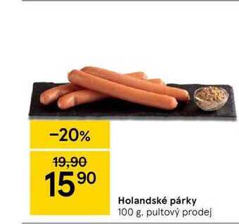 Tesco Holandské párky 100 g nabídka
