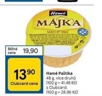Tesco Hamé paštika 48 g nabídka
