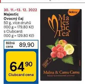 Tesco Majestic ovocný čaj 50 g nabídka