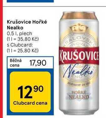 Tesco Krušovice hořké nealko 0.5 1 nabídka