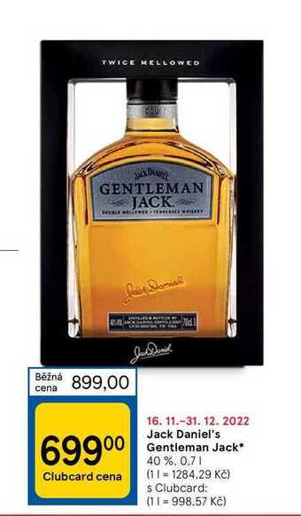 Tesco Jack daniel's gentleman jack* 40 %, 0.7 l nabídka