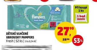 Penny Market Dětské vlhčené ubrousky pampers fresh, 52 ks nabídka
