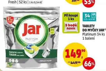 Penny Market Tablety do myčky jar platinum, 34 ks nabídka