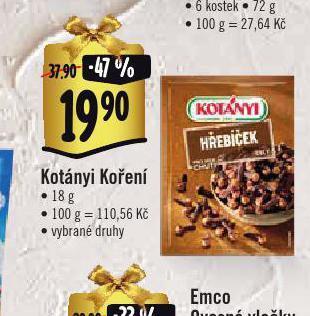 Albert Kotányi koření nabídka