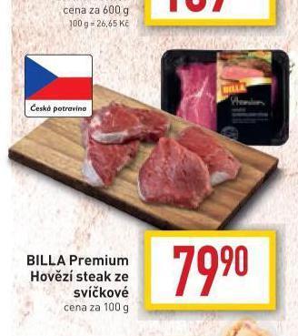 Billa Hovězí steak ze svíčkové nabídka
