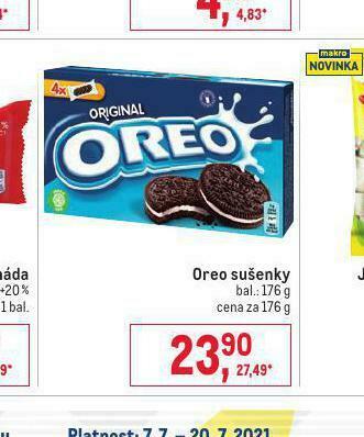 Makro Oreo sušenky nabídka