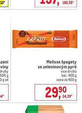 Makro Melissa špagety se zeleninovým pyré nabídka
