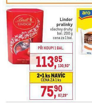 Makro Lindor pralinky nabídka