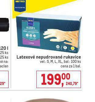 Makro Latexové nepudrované rukavice nabídka