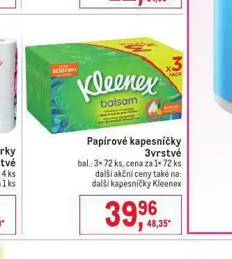 Makro Kleenex kapesníčky nabídka