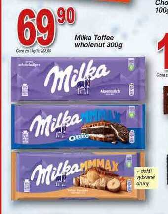 Hruška Milka toffee wholenut čokoláda 300g nabídka