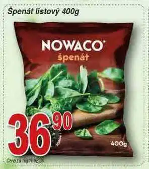 Hruška Nowaco špenát listový 400g nabídka