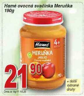 Hruška Hamé ovocná svačinka meruňka 190g nabídka