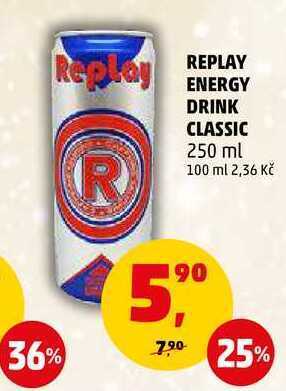 Penny Market Replay energy drink classic, 250 ml nabídka