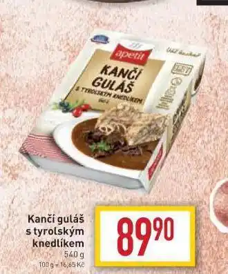 Billa Kančí guláš s tyrolským knedlíkem nabídka