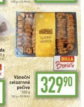 Billa Vánoční celozrnné pečivo nabídka