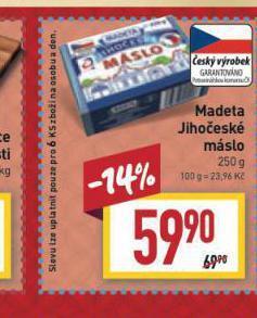 Billa Jihočeské máslo nabídka