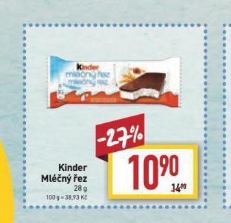 Billa Kinder mléčný řez nabídka